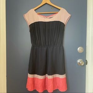 Navy American Eagle pleated dress with Pink and Lilac